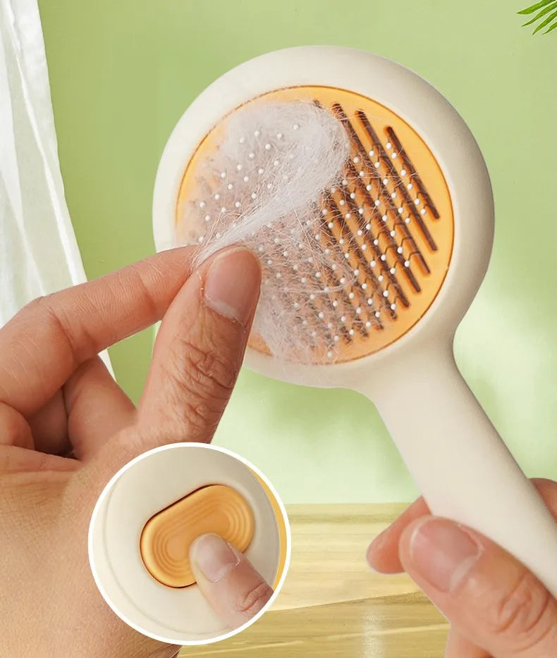 Self-Cleaning Pet Hair Remover Brush for Dogs & Cats